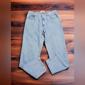 Women's Vintage Gap Blue Jeans High Rise  Size 14 Denim Loose Fit Light Wash 90s